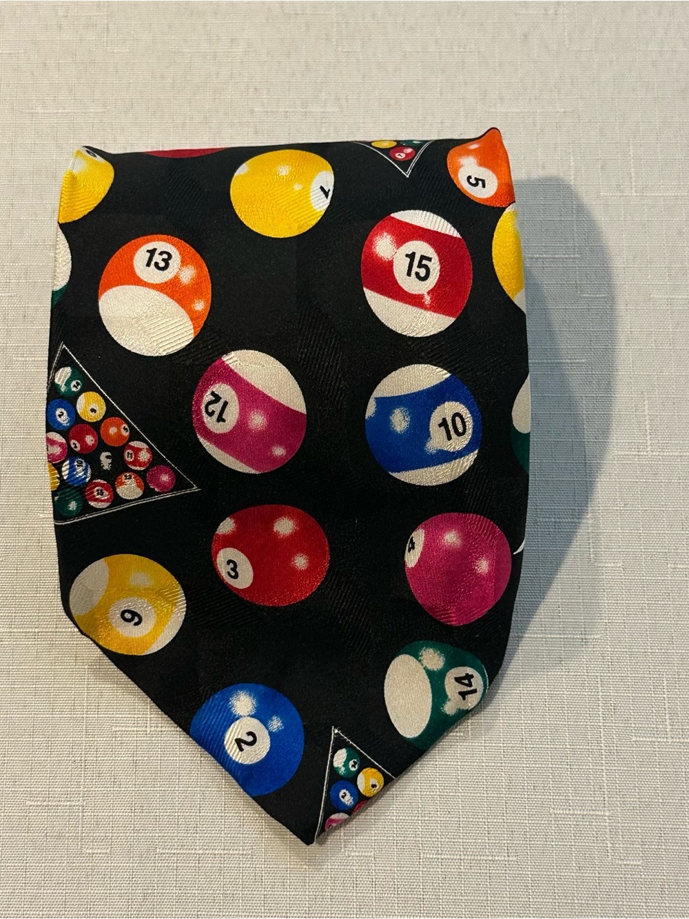 Addiction Silk Billiards Pool Ball Novelty Tie Black Handmade
